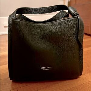 Kate Spade New York Medium Knott Black Leather Crossbody Tote